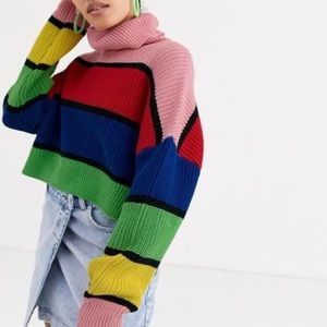 Lazy Oaf Striped Turtleneck Sweater